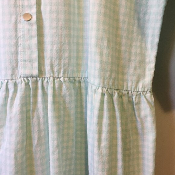 French Quintessence Elgantine Dress in Powder Blue Gingham Cotton - Picture 8 of 16